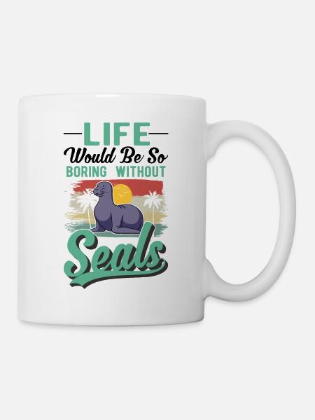 Robbe Geschenk Seehund Seelöwe - Tasse - Weiß