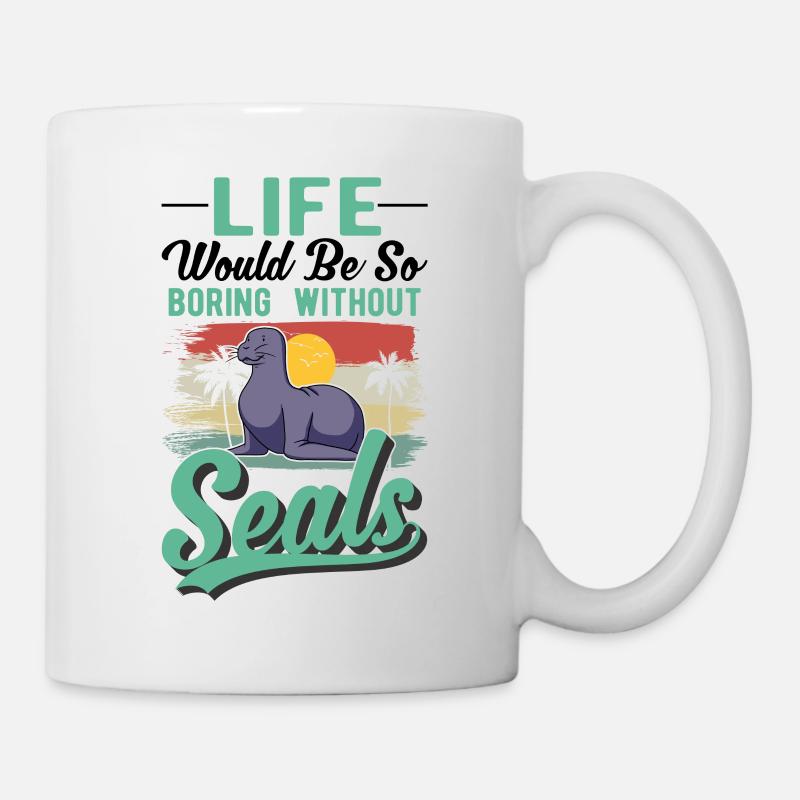 Robbe Geschenk Seehund Seelöwe - Tasse - Weiß