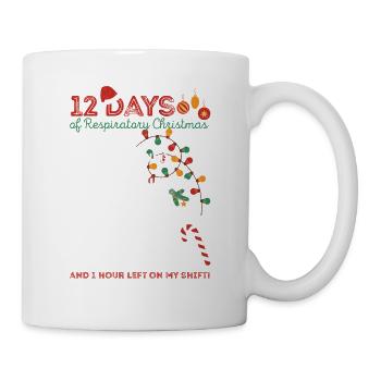 12 Tage Atmungstherapeut Weihnachten Lustig RT - Tasse - Weiß - Rechts