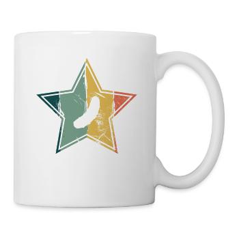 Gurke Gewürzgurke Retro Stern Geschenk - Tasse - Weiß - Rechts