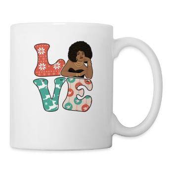 Love Christmas Black Melanin Afro African - Mug - white - Right