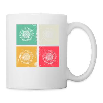 Sonnenblume Blume Retro Geschenk - Tasse - Weiß - Rechts