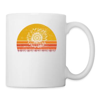 Sonnenblume Retro Geschenk - Tasse - Weiß - Rechts