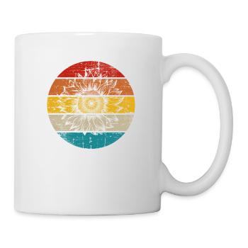 Sonnenblume Retro Geschenk - Tasse - Weiß - Rechts