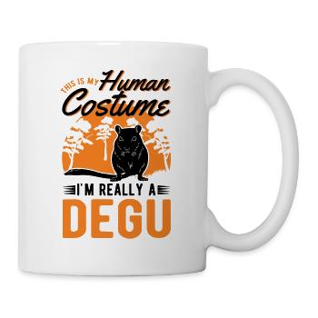 Degu Human Costume Walddegu Halloween - Tasse - Weiß - Rechts