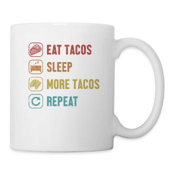 Manger des tacos de sommeil Répéter Hard Shell Al Pastor - Mug blanc - blanc - Droite