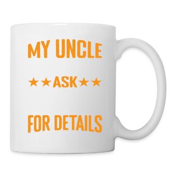 Mon oncle est célibataire Demandez à maman pour plus de détails 3 - Mug blanc - blanc - Droite