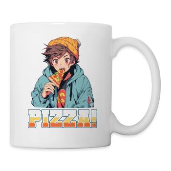Pizza Lover Young Girl Anime Manga Pizza - Mug blanc - blanc - Droite