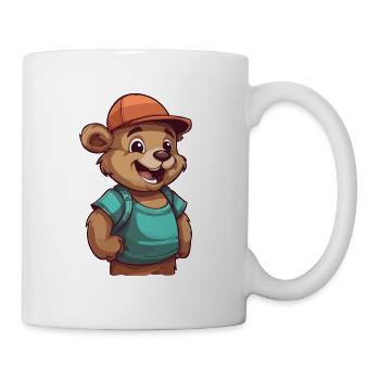 Süßer Cartoon Bär mit Mütze: Knuddeliger Begleiter - Tasse - Weiß - Rechts