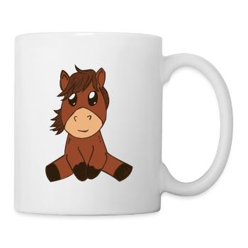 Cute Cartoon Horse - Tasse - Weiß - Rechts