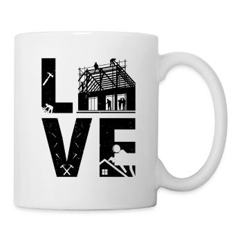 Love Roofing Roofer Worker Roof Worker Roofer - Tasse - Weiß - Rechts