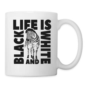 Life is black and white like a zebra - Mug - white - Right