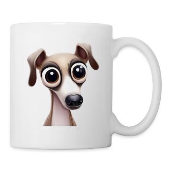 Cute Greyhound Puppy Art - Mug - white - Right