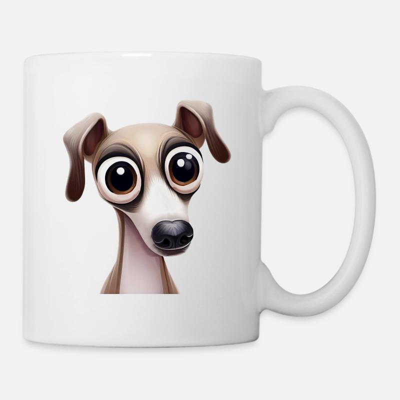 Niedliche Windhund-Welpenkunst - Tasse - Weiß