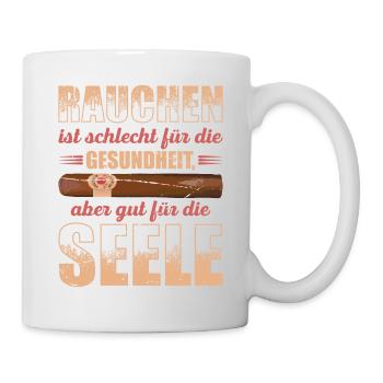 Zigarre Rauchen Für Zigarrenliebhaber Zigarrenrauc - Tasse - Weiß - Rechts
