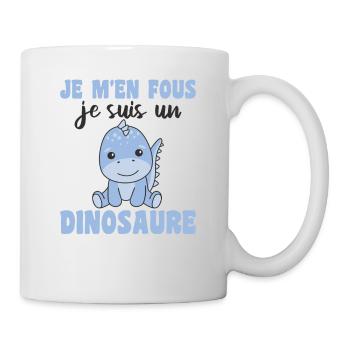Je m'en fous je suis un dinosaure - Dino - Tasse - Weiß - Rechts