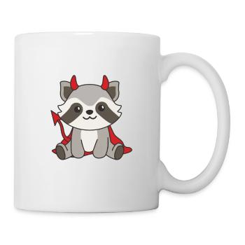 Raccoon Happy Halloween Devil Costume - Mug - white - Right