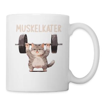 Muskelkater Bodybuilding Kraftsport Fitness Meme - Tasse - Weiß - Rechts