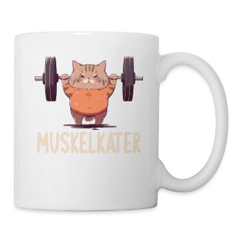 Muskelkater Bodybuilding Kraftsport Fitness Meme - Tasse - Weiß - Rechts