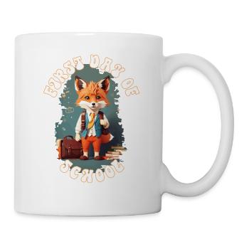 Niedlicher Schulkind Fuchs Schulanfang - Tasse - Weiß - Rechts