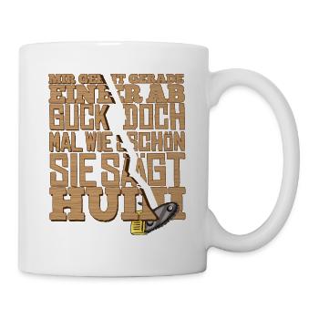 Guck doch mal Huiii Kettensäge Motorsäge Holz - Tasse - Weiß - Rechts