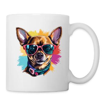 Colorful Chihuahua Wearing Sunglasses Dog Lover - Mug - white - Right