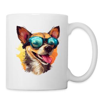 Colorful Chihuahua Wearing Sunglasses Dog Lover - Mug - white - Right