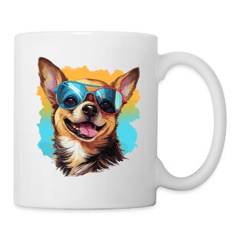 Colorful Chihuahua Wearing Sunglasses Dog Lover - Mug - white - Right