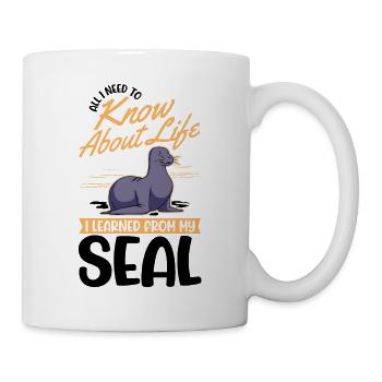 Cadeau de phoque Phoque Lion de mer - Mug blanc - blanc - Droite