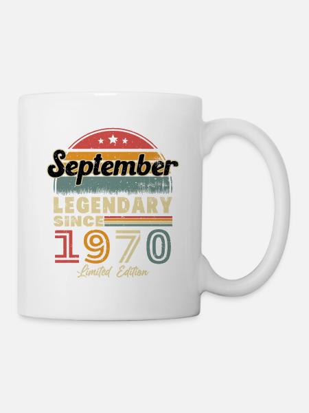 September 1970 Vintage Retro Geburtstagsgeschenk - Tasse - Weiß