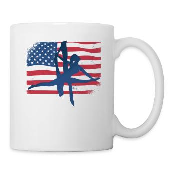 Amerikanische Flagge Luftakrobat Gymnastik Aerial Yoga - Tasse - Weiß - Rechts