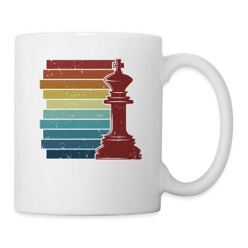 Retro Großmeister Dame Spieler Profi Schach - Tasse - Weiß - Rechts