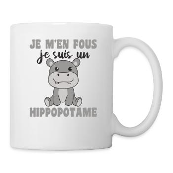 Je m'en fous je suis un hippopotame - Hippo - Tasse - Weiß - Rechts
