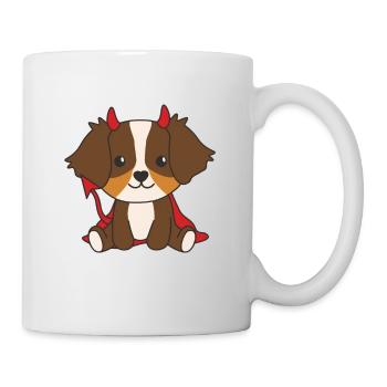 Australian Shepherd Happy Halloween Devil Costume - Mug - white - Right