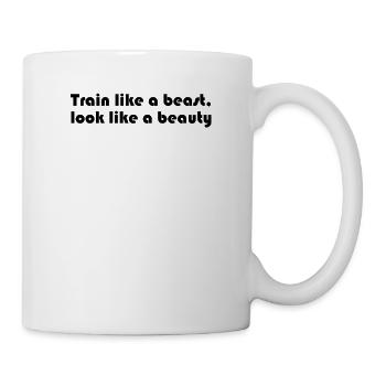 Fitness - Entraînez-vous comme une bête, ressemblez à une beauté - Mug blanc - blanc - Droite