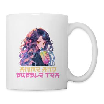 Just a girl who loves Anime and Boba Bubble Tea - Tasse - Weiß - Rechts