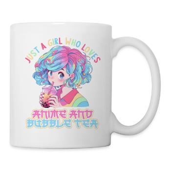 Just a girl who loves Anime and Boba Bubble Tea - Tasse - Weiß - Rechts