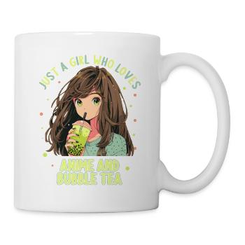 Just a girl who loves Anime and Boba Bubble Tea - Tasse - Weiß - Rechts