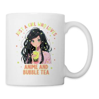 Just a girl who loves Anime and Boba Bubble Tea - Tasse - Weiß - Rechts