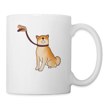 Shiba Inu Ddog being stubborn, Dog Lover - Mug - white - Right