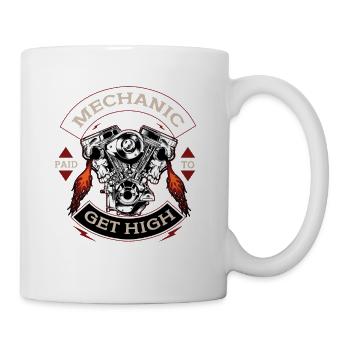 Funny Quote Distressed Quote Paid To Get High Mech - Mug - white - Right