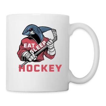 Manger Dormir Hockey Répéter Enfants Requin de glace Hockey - Mug blanc - blanc - Droite