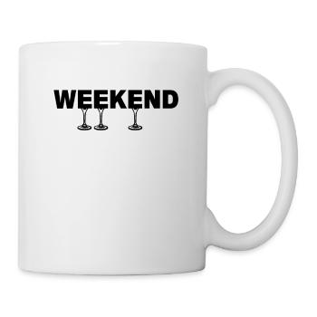 Weekend Wine Trinken Party Alkohohl - Tasse - Weiß - Rechts