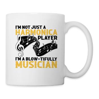 Harmonikaspieler für Munharmonika Spieler - Tasse - Weiß - Rechts