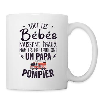 Bébés égaux meilleurs ont un papa pompier - Mug blanc - blanc - Droite