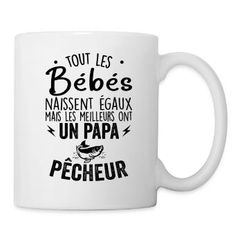 Bébés égaux meilleurs ont un papa pêcheur - Mug blanc - blanc - Droite