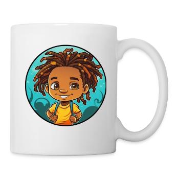 Afro Black Kid Young Girl Empowerment Dreadl - Mug - white - Right