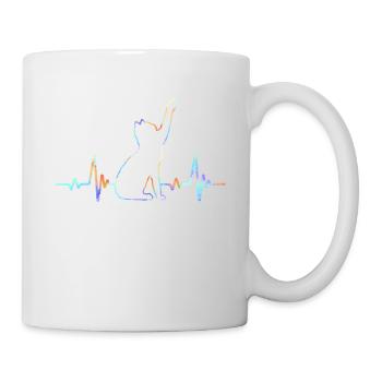 Heartbeat Cat Lover Animal Silhouette - Mug - white - Right