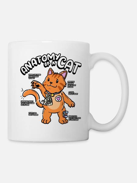 Anatomie Einer Katze Niedliche Pfoten Serotonin - Tasse - Weiß