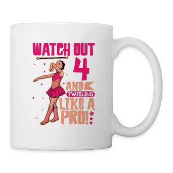 I'm 4 - Girl Twirling - Mug - white - Right